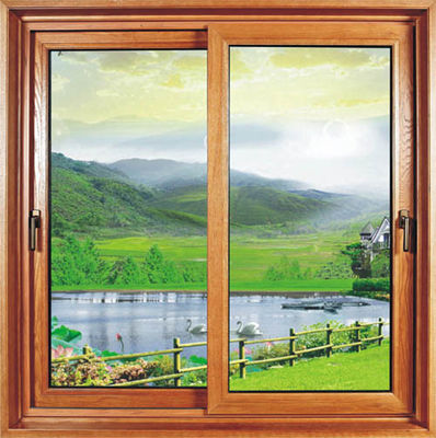 Ménage de cuisine glissant le revêtement de poudre de fenêtre de Sash/double fenêtre en verre réfléchissante de glisseur