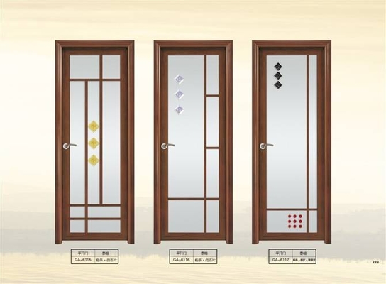 1,4 millimètres dégagent la porte en aluminium intérieure en verre de tissu pour rideaux avec la conception de gril