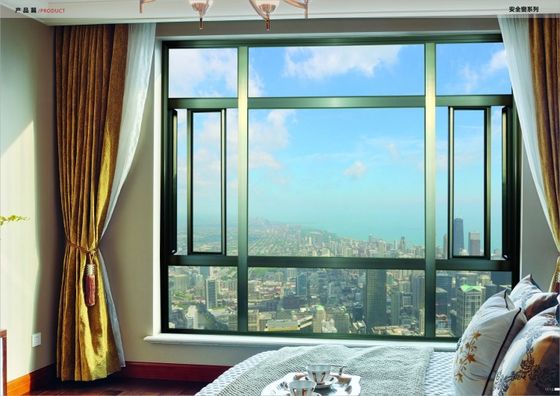 La couleur argentée a articulé le double en aluminium anodisé de Windows de tissu pour rideaux pour le ménage